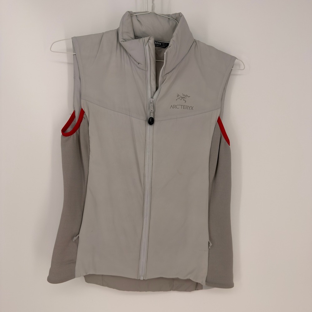 Arcteryx Vest Women S Gray Full Zip Insulated Atom LT Gorpcore Hiking Athleisure